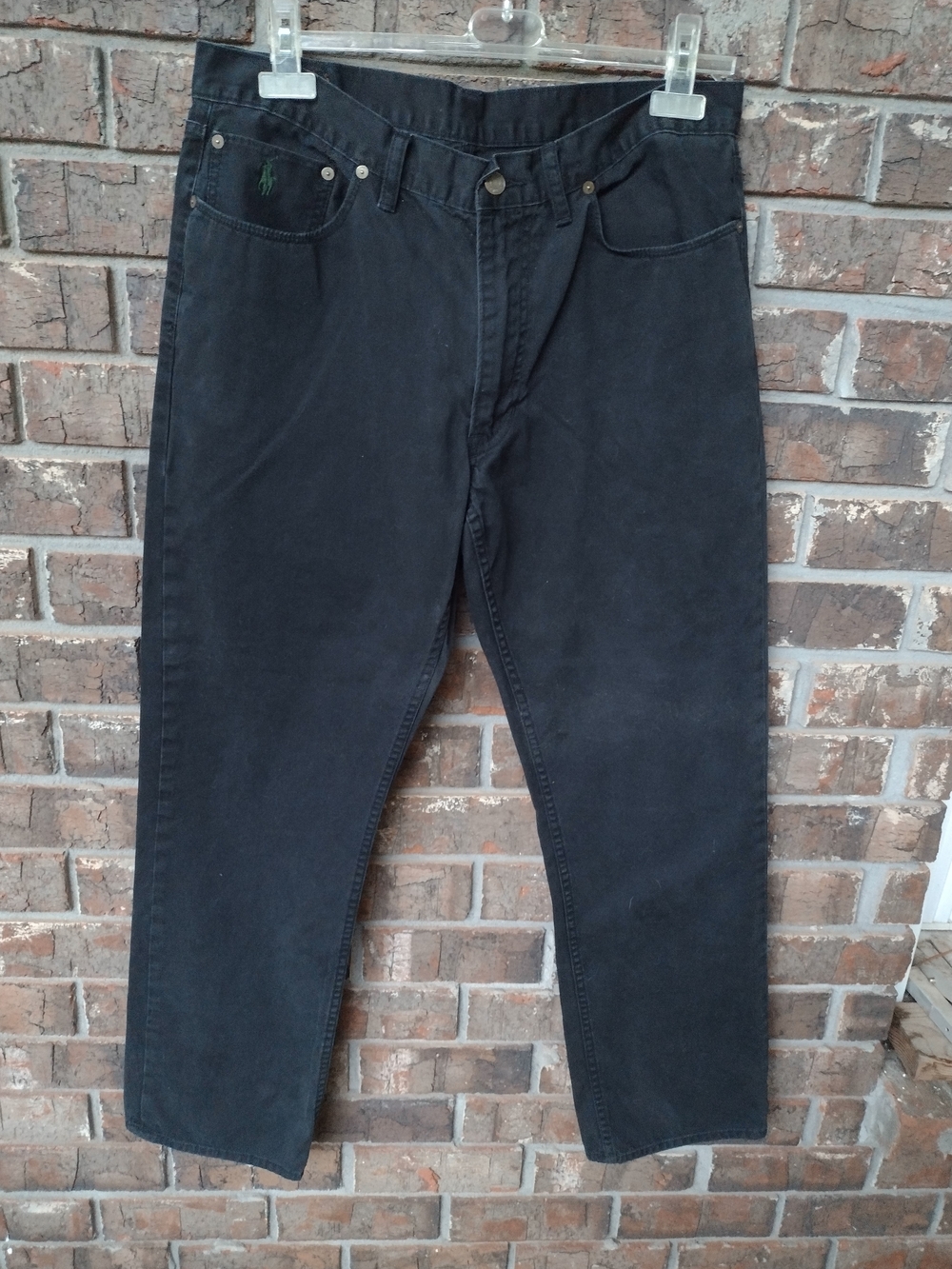 Polo Ralph Lauren Authentic Black Dungaree Pants 650 Straight Men's 34X31 Pony